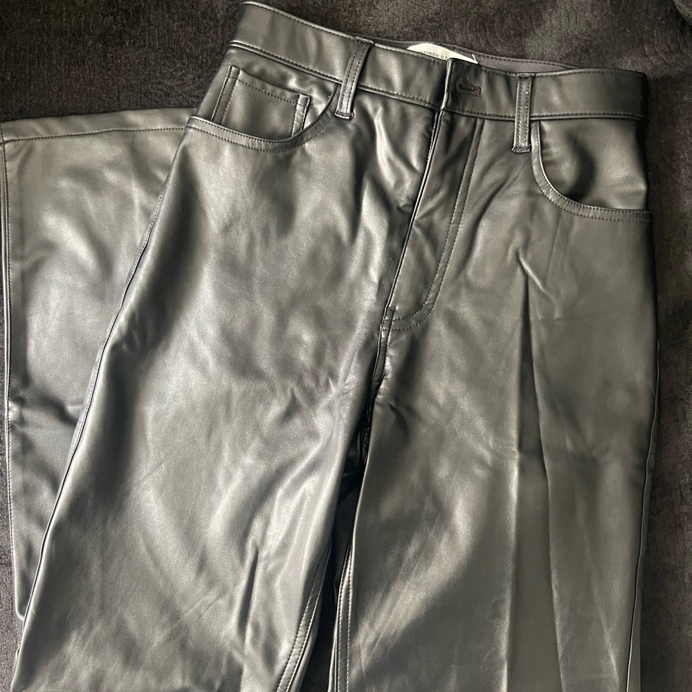 Abercrombie Black Faux Leather Pants